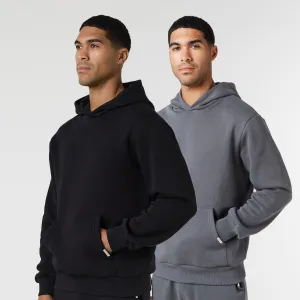 2-Pack Relaxed Fit Hoodie | Black/Graphite Chill Layer