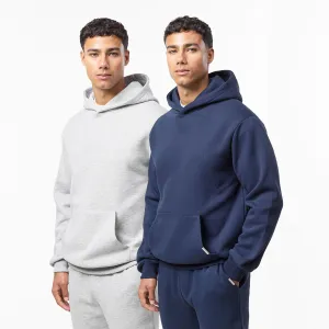right for beach trips Everyday Essentials 2-Pack Relaxed Fit Hoodie | Grey Marl/Navy
