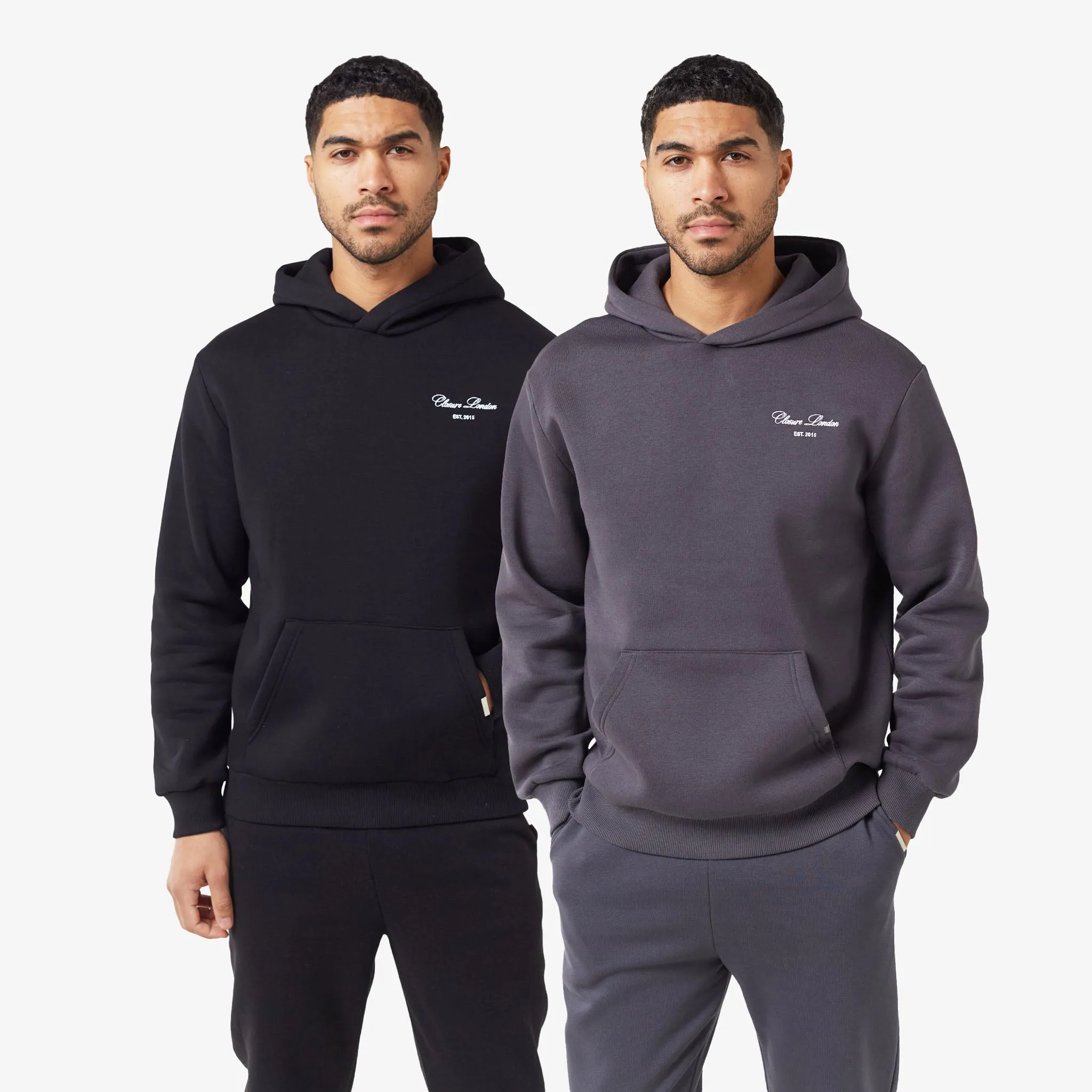 Warm Layering Versatile Design 2-Pack Relaxed Fit Signature Hoodie | Black/Charcoal