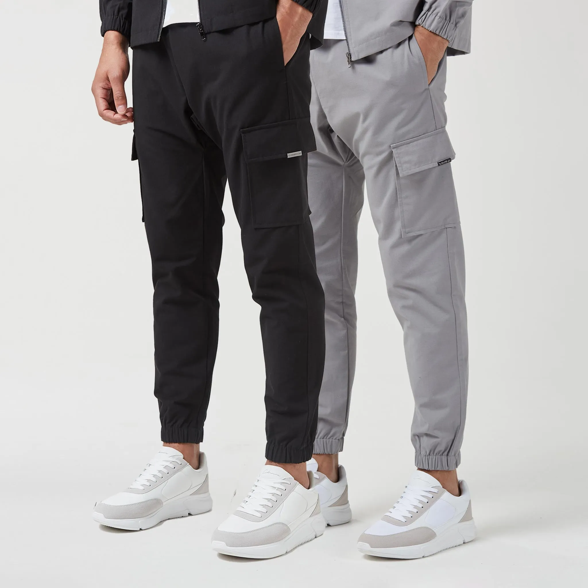 2-Pack Smart Utility Cargo Pants | Black/Ice Grey Modular Pocket System