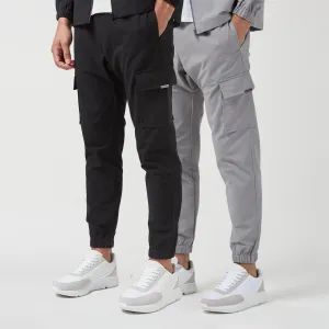 2-Pack Smart Utility Cargo Pants | Black/Ice Grey Modular Pocket System