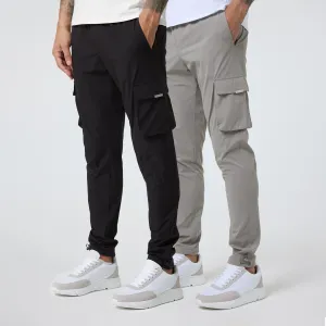 2-Pack Stretch Tech Cargo Pants | Black/Sand Comfortable Design Move Friendly