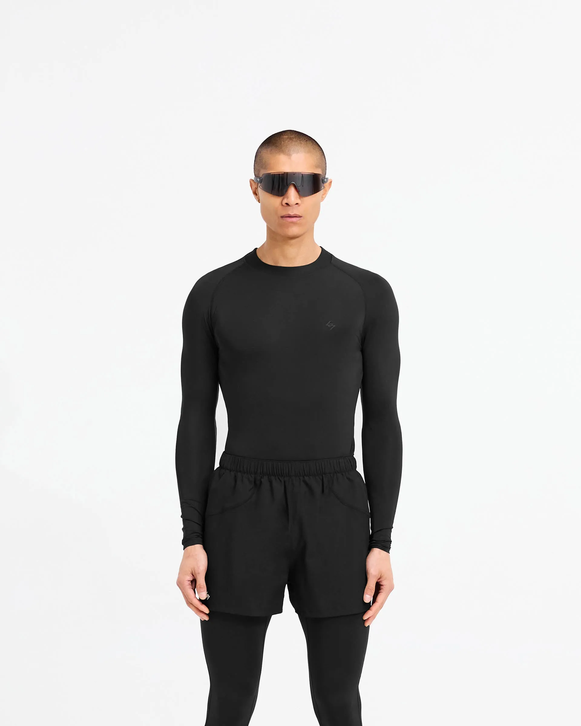 Double Stitched Hem 247 Compound Long Sleeve T-Shirt - Black