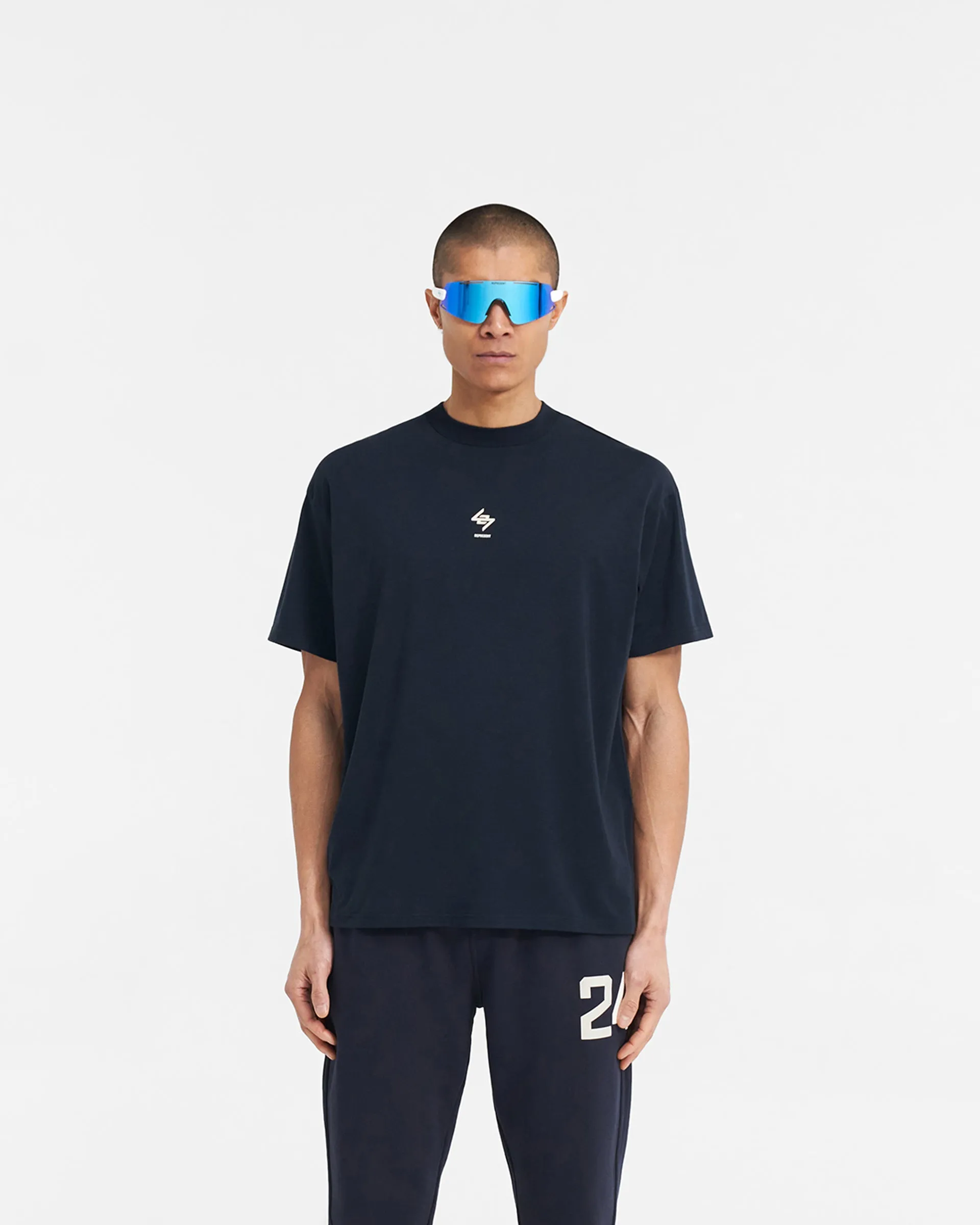 247 Oversized T-Shirt - Navy Chilly Comfort Wear Weekend Style Trend