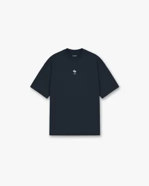 Micro Perforated Fabric Light and Soft 247 Oversized T-Shirt - Navy