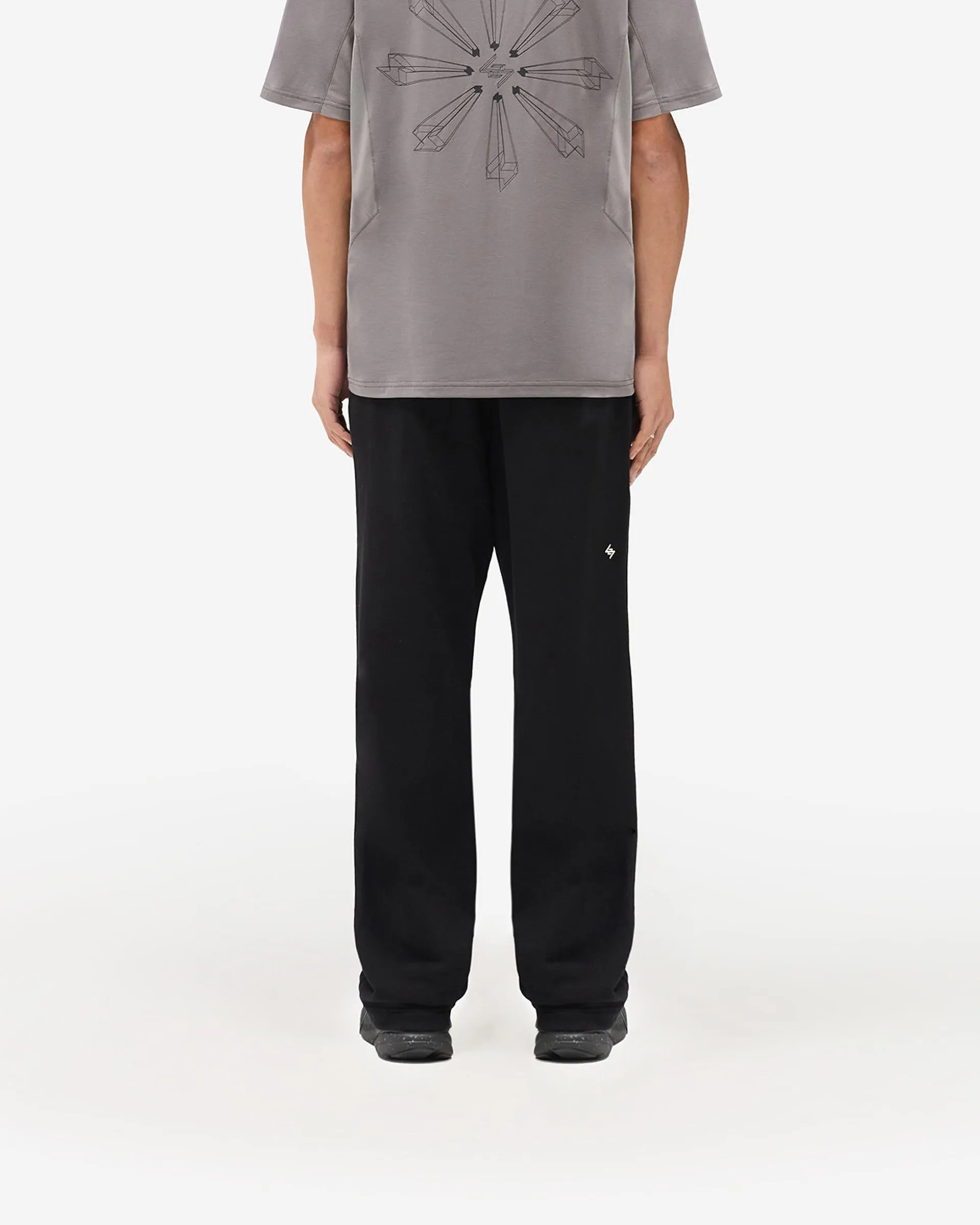 247 Straight Leg Jogger - Jet Black Side Pockets Detachable belt