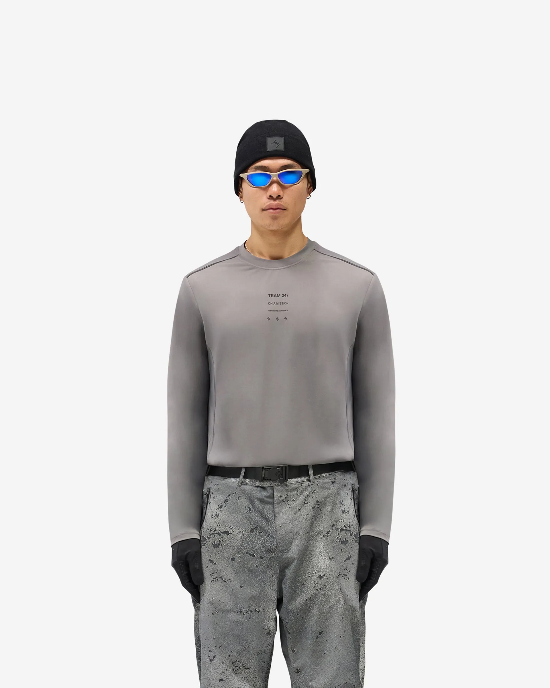 Relaxed Fit Design 247 Trail Long Sleeve T-Shirt - Steel