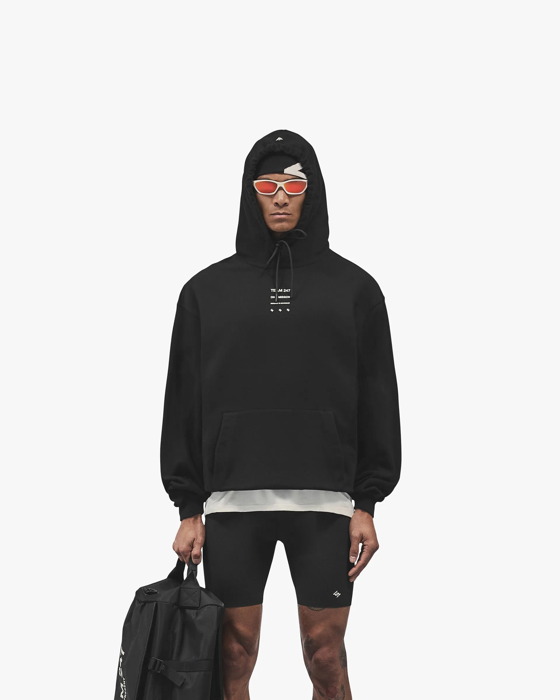 belt accents 247 Uprising Oversized Hoodie - Black
