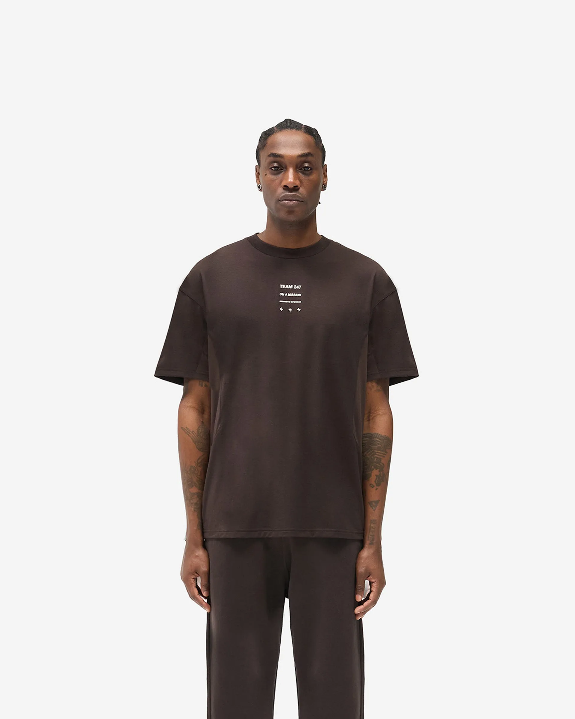 247 Uprising Oversized T-Shirt - Chocolate Fashion Ready Quick Release Hem