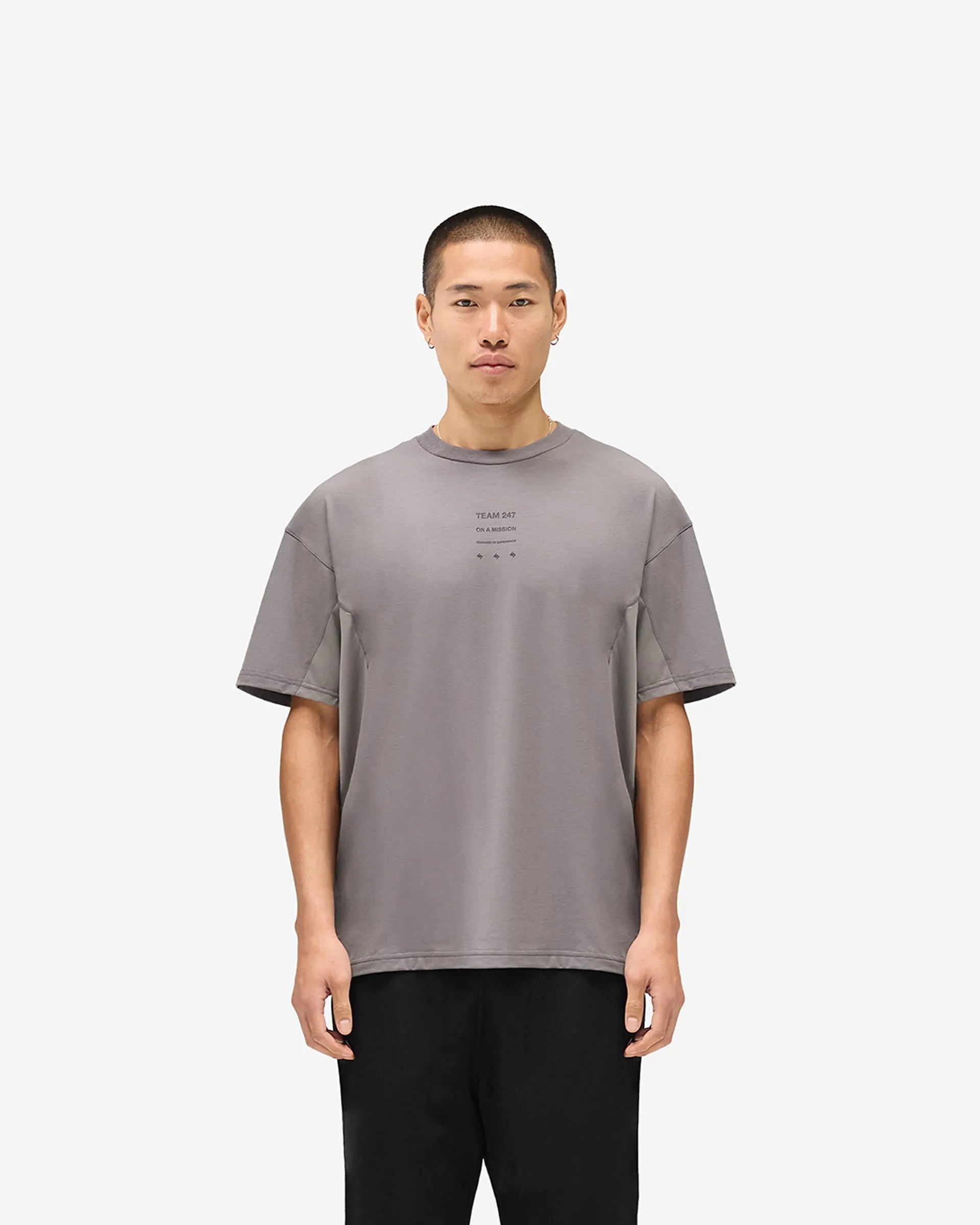 247 Uprising Oversized T-Shirt - Steel Soft Lining Stretch Comfort