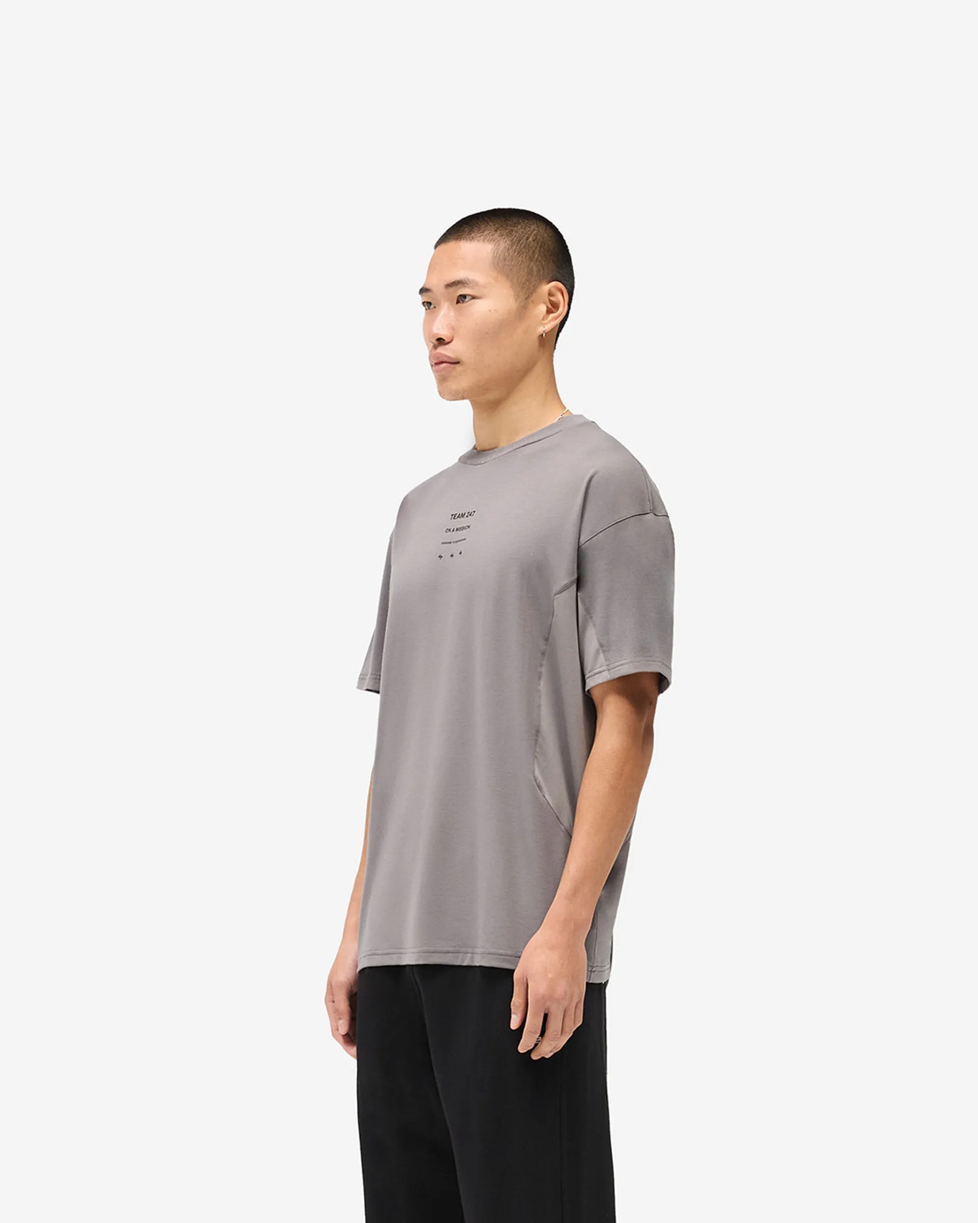 247 Uprising Oversized T-Shirt - Steel Lightweight Design Summer Casual