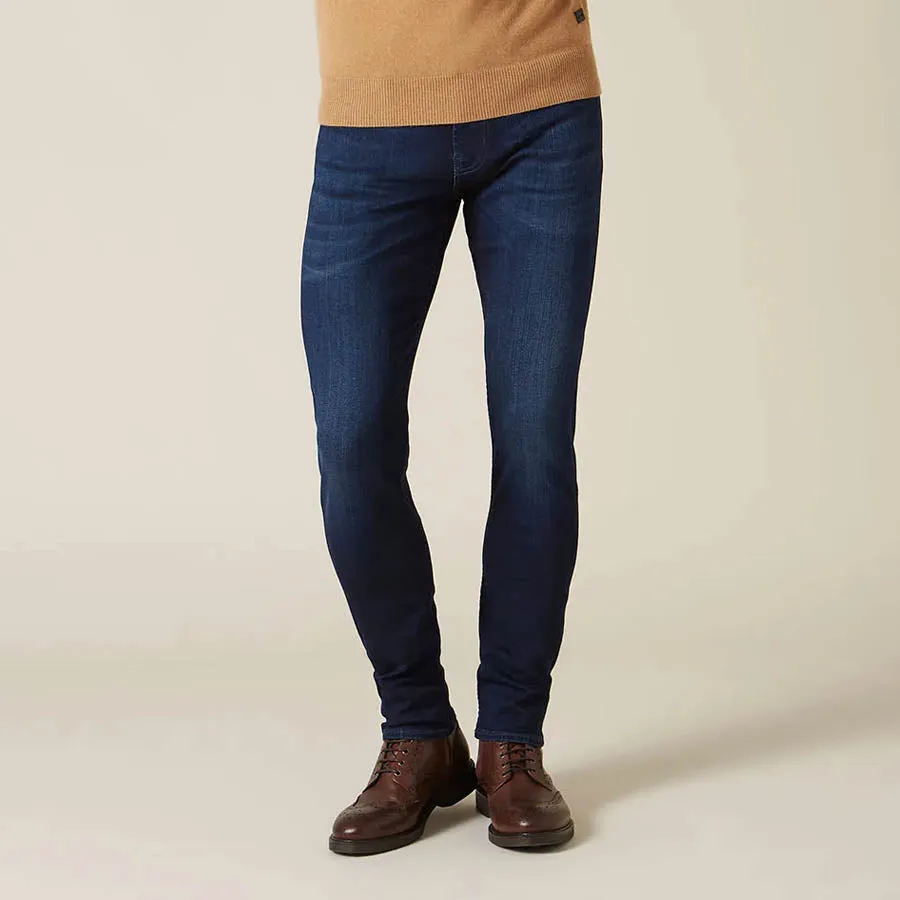 7 For All Mankind - Slimmy Tapered Luxe Jeans in Deep Blue Casual Comfort Versatile Comfort