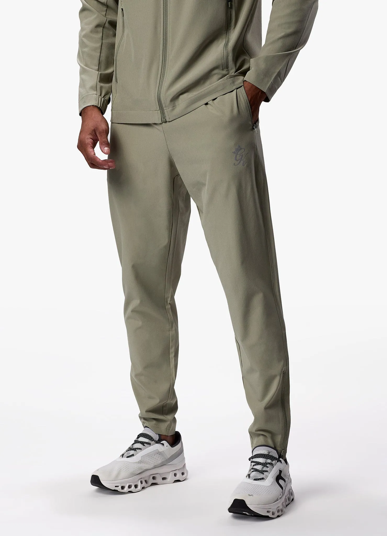Gym King Flex Woven Tracksuit Bottom - Soft Khaki Adventure Ready