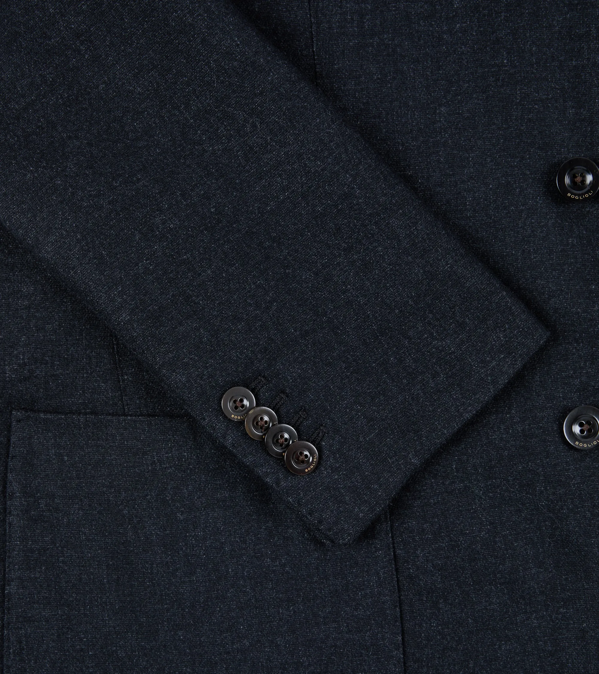 Noise Free Movement Boglioli Wool Melange Flannel K Jacket: Navy Charcoal