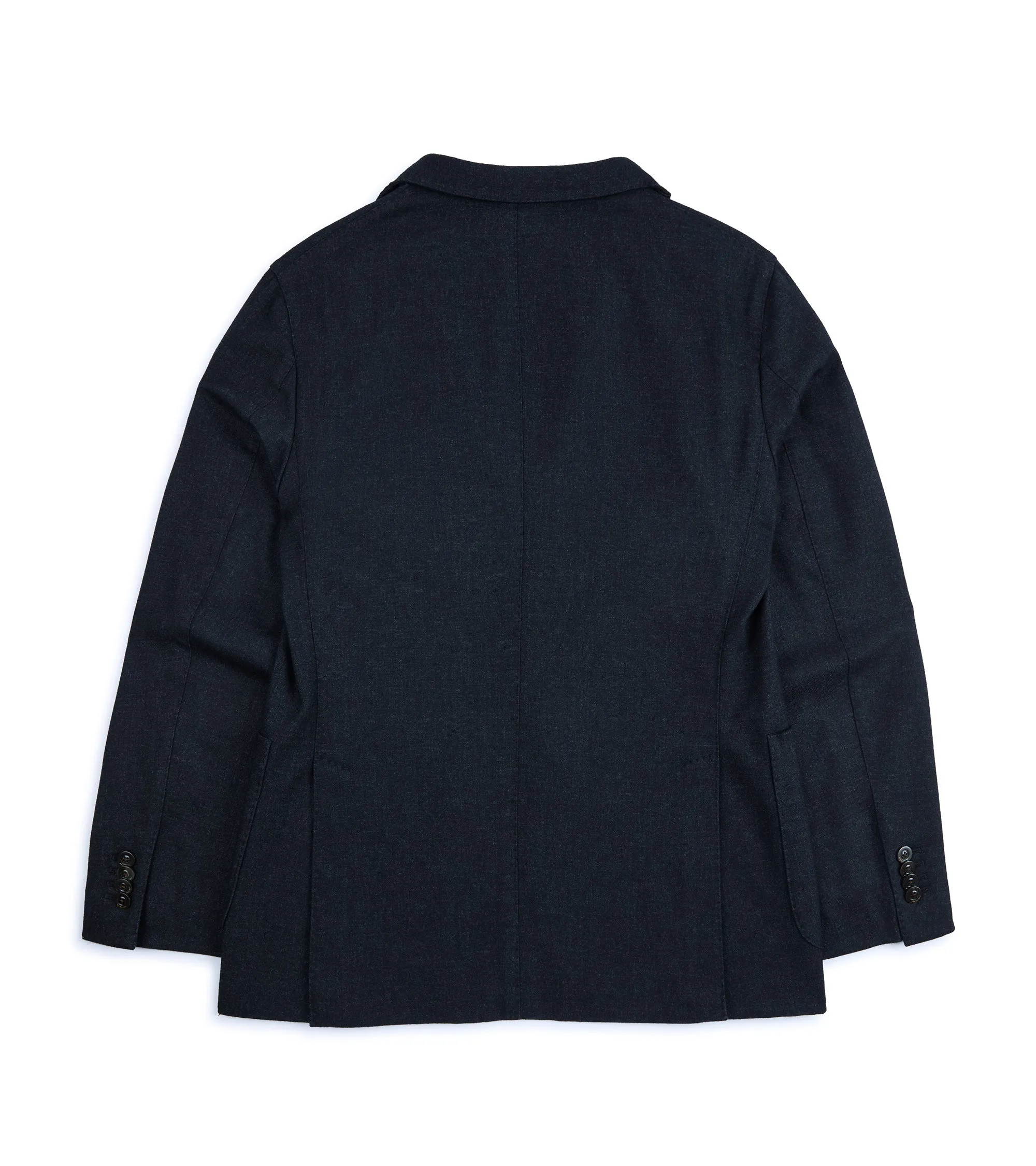 Convertible Collar Boglioli Wool Melange Flannel K Jacket: Navy Charcoal