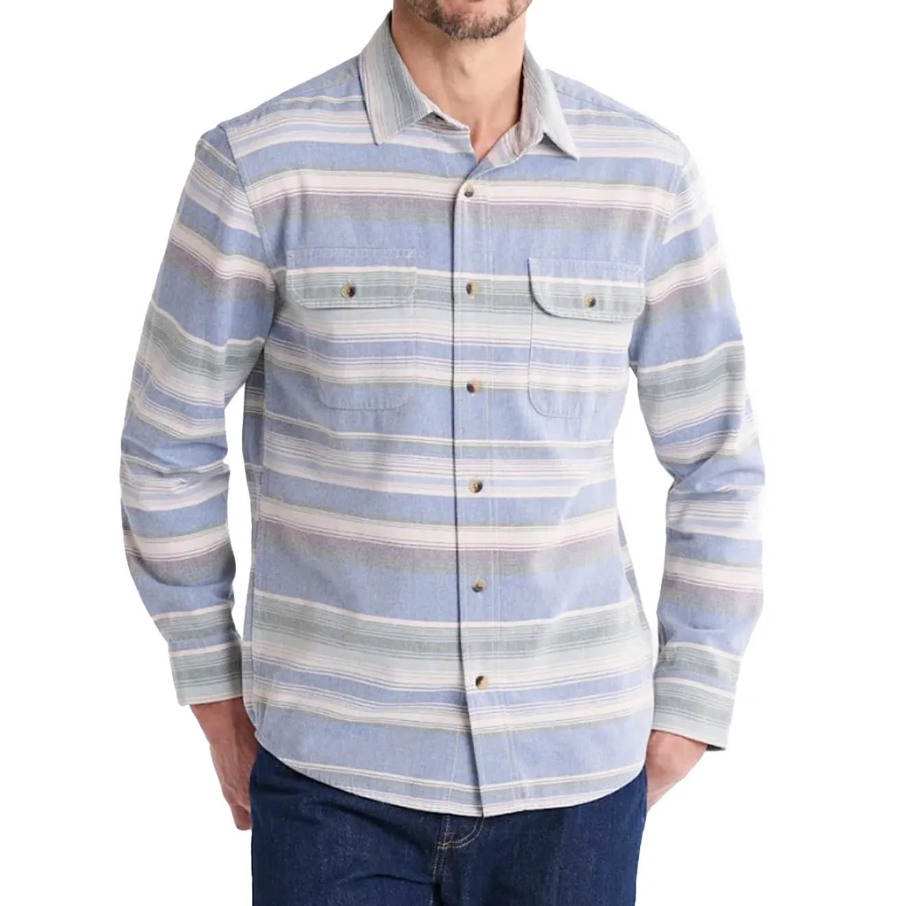 Pendleton Beach Shack Shirt Navy Stripe Corporate Wear