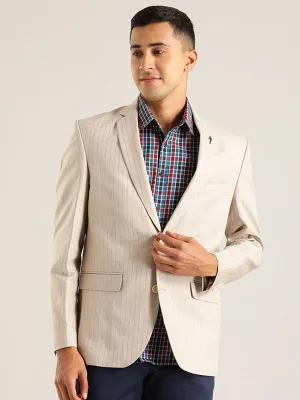 Constructed Striped Casual Blazer Glow In Dark Accents