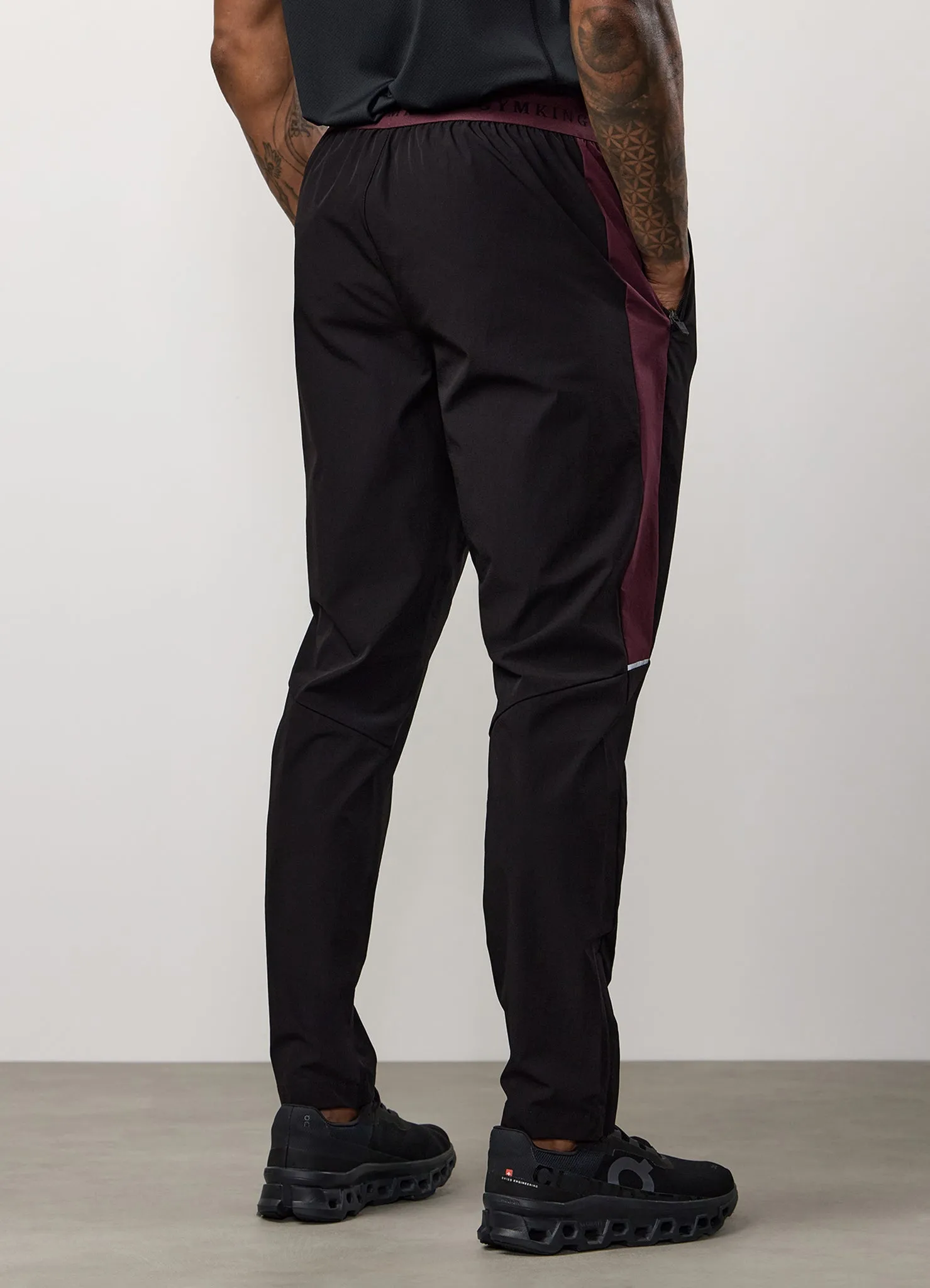 All-day Flex Gym King Endurance Woven Pant - Black/Dark Cherry