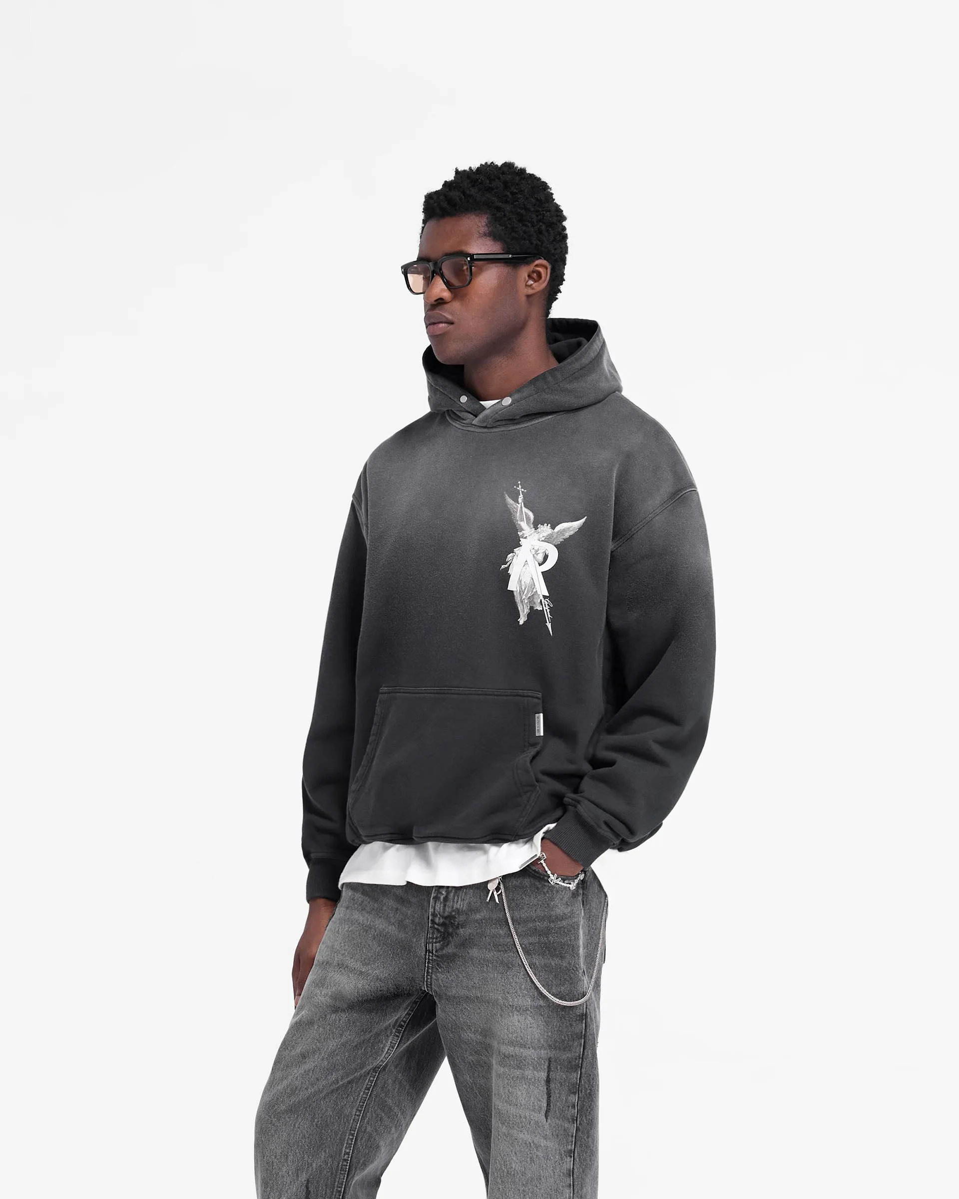 Archangel Hoodie - Stained Black surfing suitable