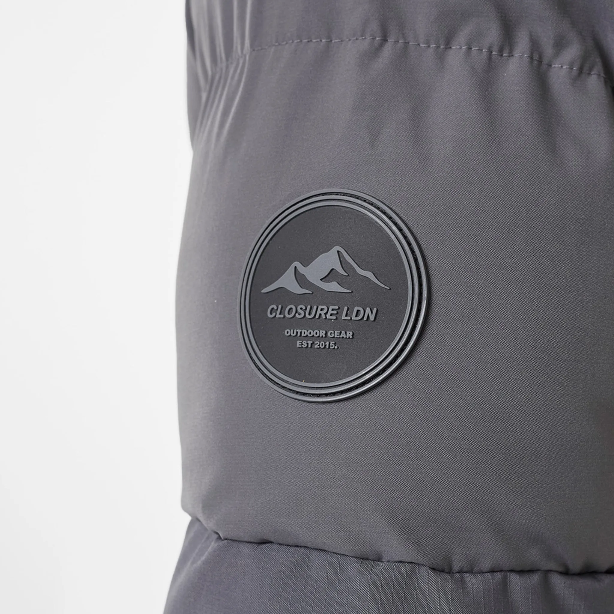 Contrast Fabric Puffer Jacket | Charcoal Textured Finish Abrasion Resistant Edging