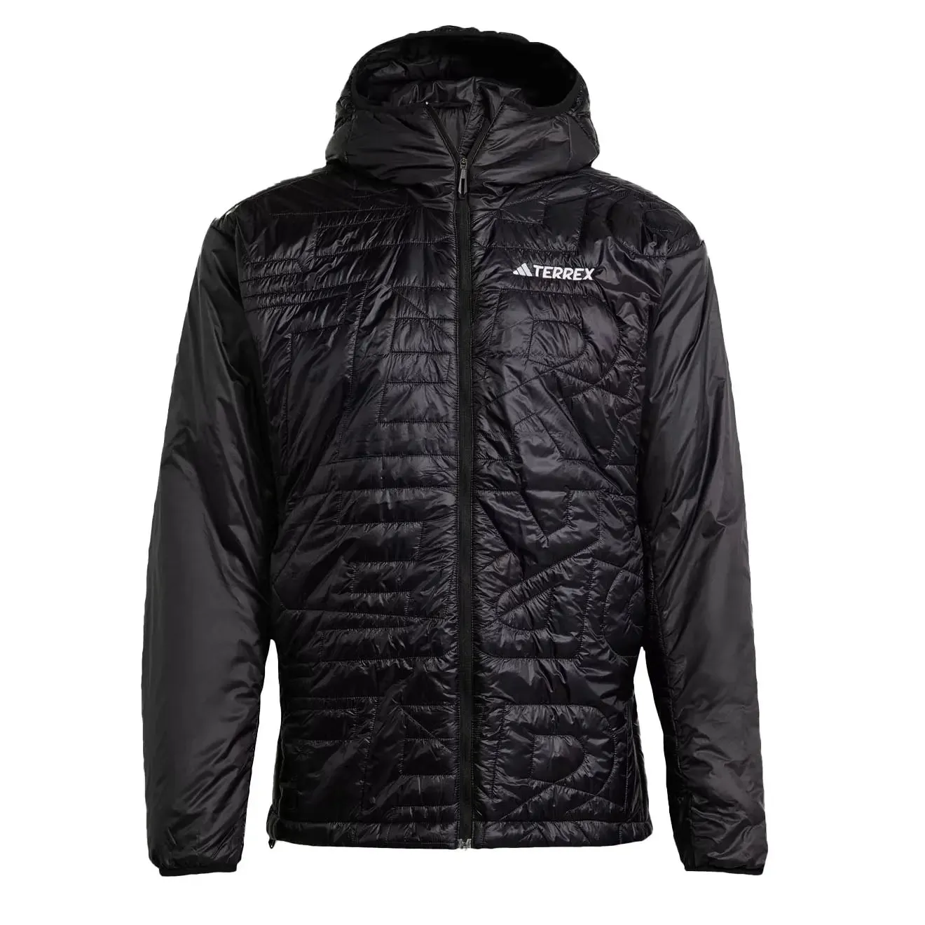 Low Profile Fastening Non Restrictive Fit Adidas Terrex Xperior Varilite Primaloft Hooded Jacket Black