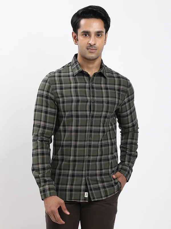 Fairtrade Men Checked Full Sleeve Cotton Shirt gender-neutral