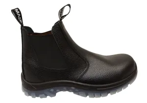 Mack Mens Tradie Steel Toecap Leather Slip On Safety Boots Reinforced Form Mountain Climber