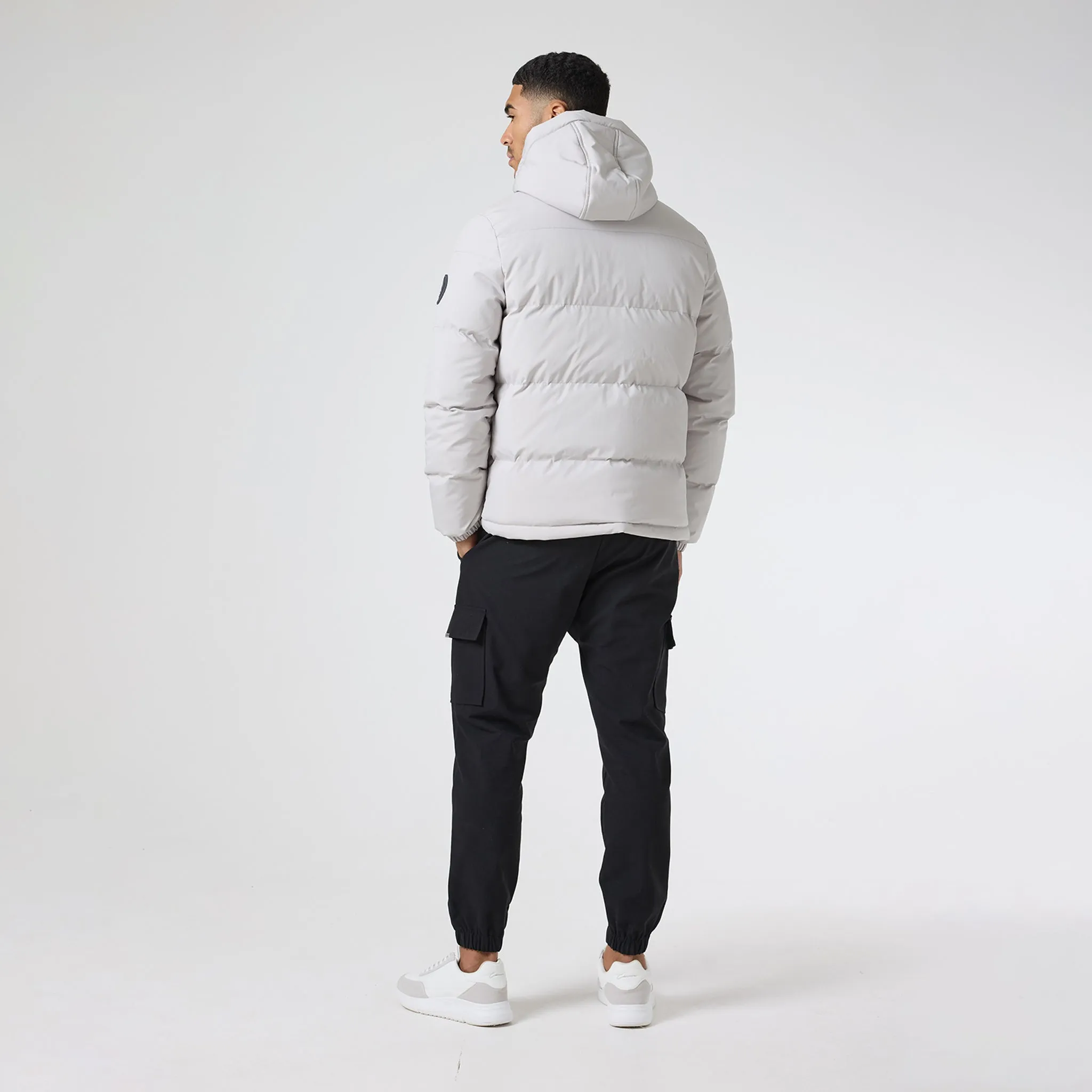 Cold Days Casual Trend Ripstop Racer Puffer Jacket | Stone