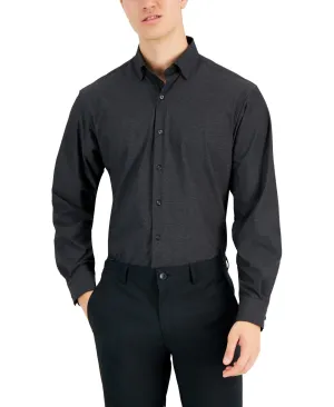 Sustainable fashion Trendy Wear Alfani Travel Ready Dress Shirt Men's  Deep Black Regular-Fit FTS80