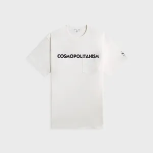 Engineered Garments Printed Cross Crew Neck Tee - White Preppy Sustainable Material Blend