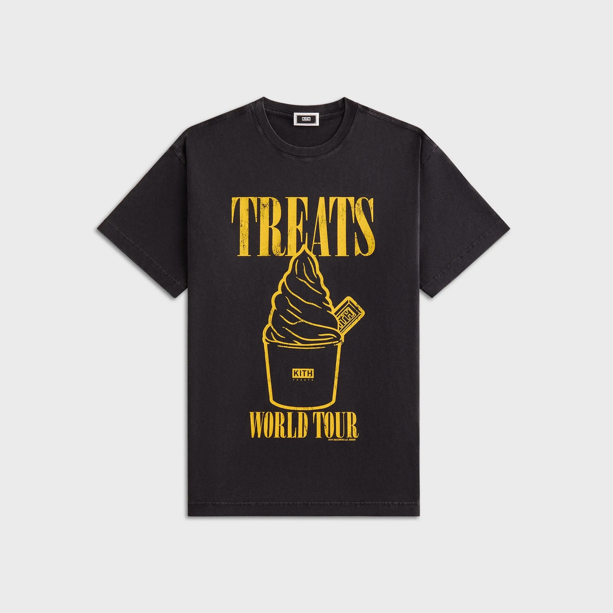 Sporty Look Quick Dry Performance Kith Treats Heart-Shaped Swirl Vintage Tee - Black