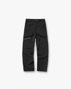 Back pockets Simple Utility Nylon Workwear Pant - Jet Black