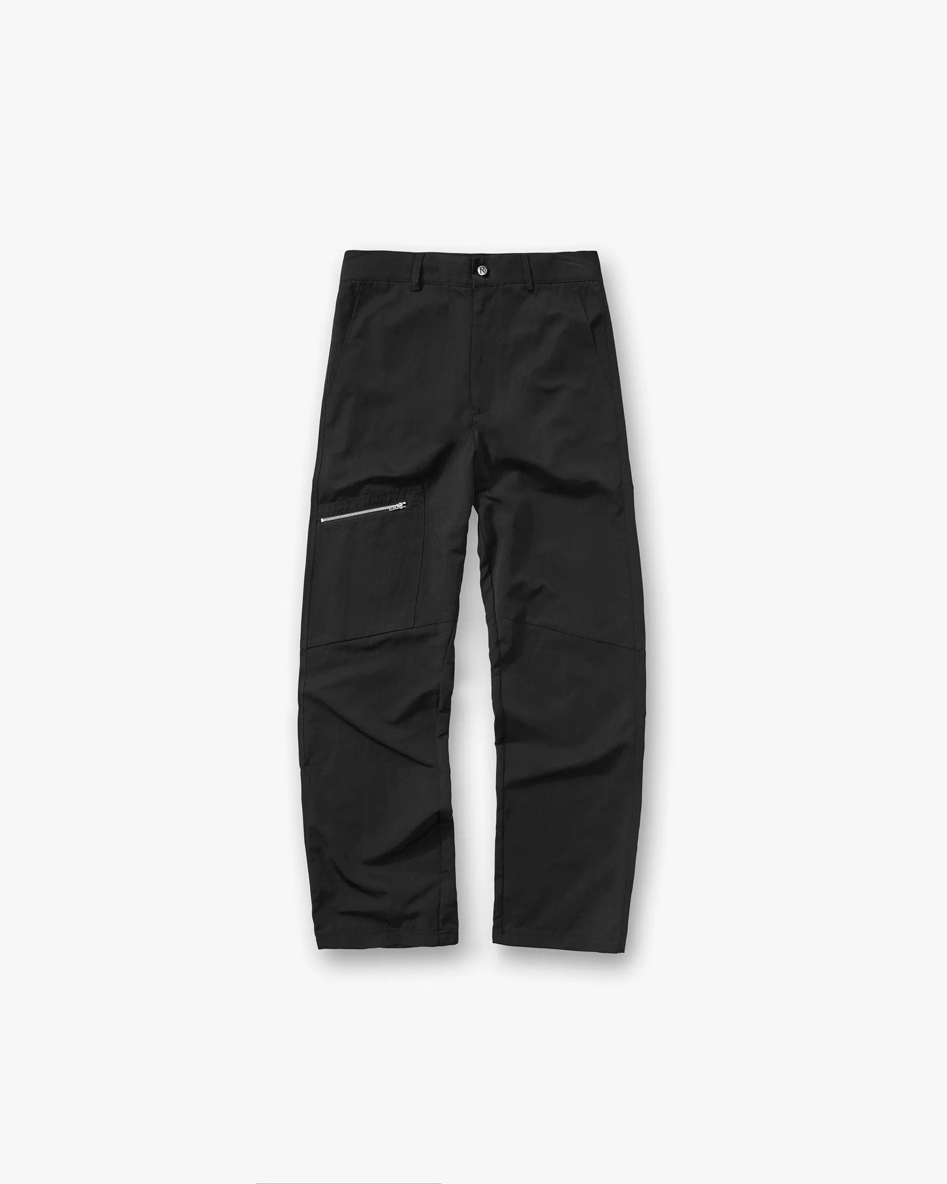 Back pockets Simple Utility Nylon Workwear Pant - Jet Black
