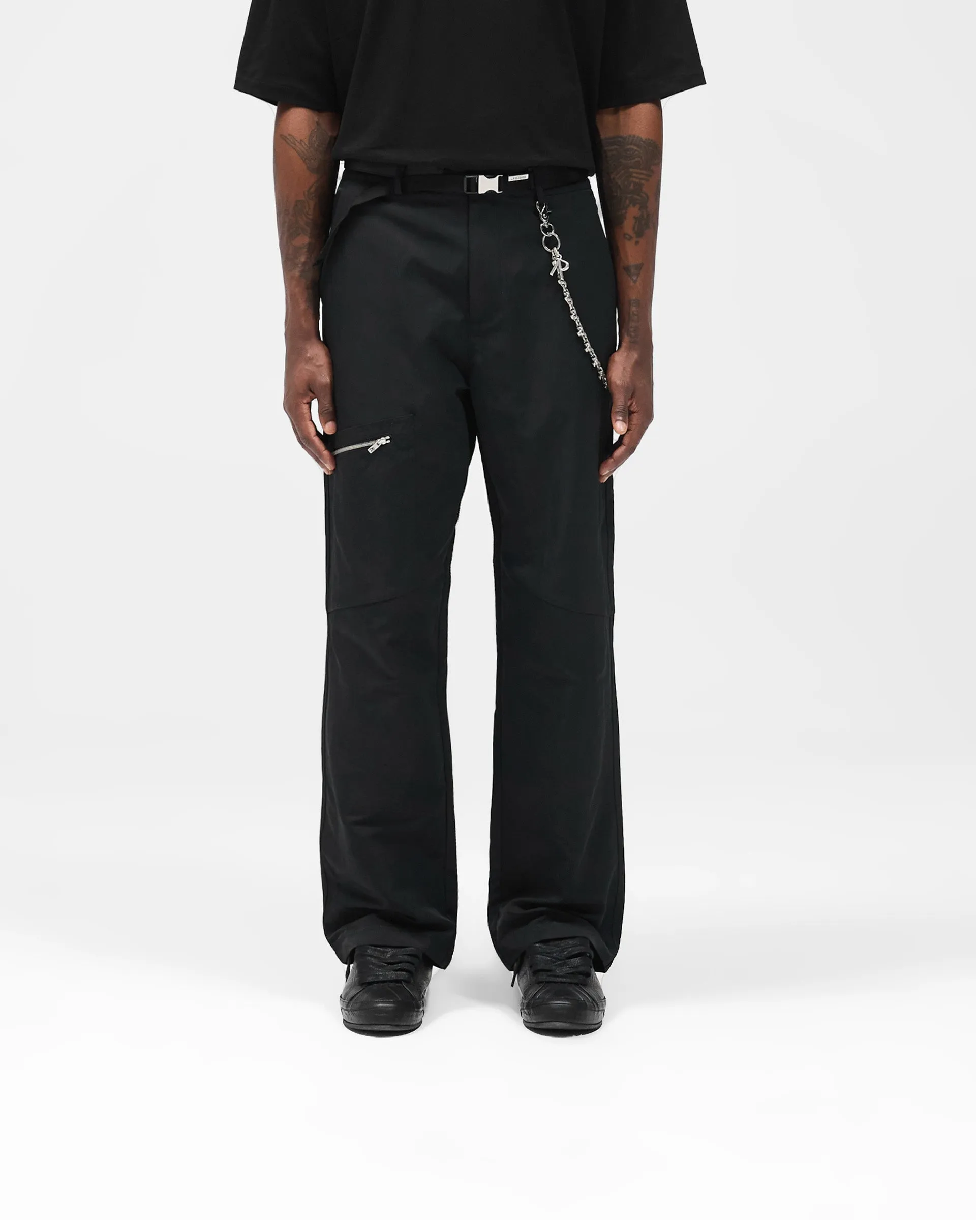 Breathable Layer Sporty Style Nylon Workwear Pant - Jet Black