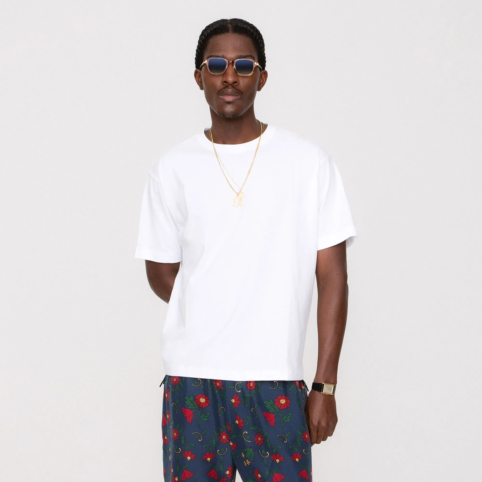 &Kin Pima Jersey Alex Boxy Tee - White Glossy Look birthday party