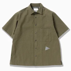 And Wander Dry Soft Seersucker S/S Shirt Beige Reinforced Collar holiday season