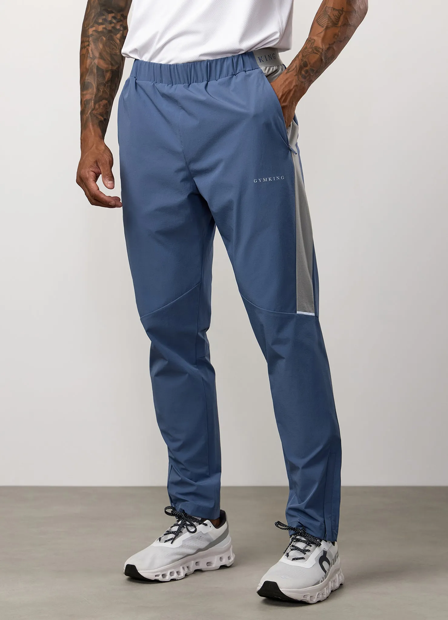 Gym King Endurance Woven Pant - Deep Sea Blue/Urban Grey FrictionResistantEdging Clean Fit