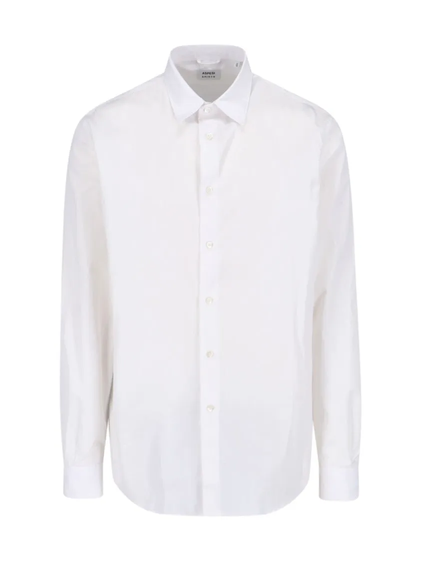 White Cotton Classic Collar Shirt Workwear Essential