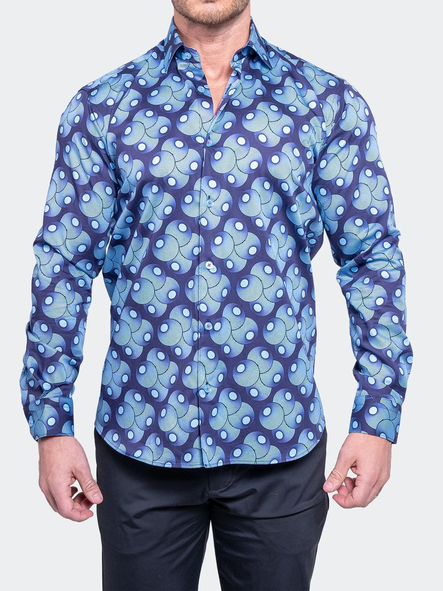 Fibonacci Resistance2213 Blue Structured Collar tall size