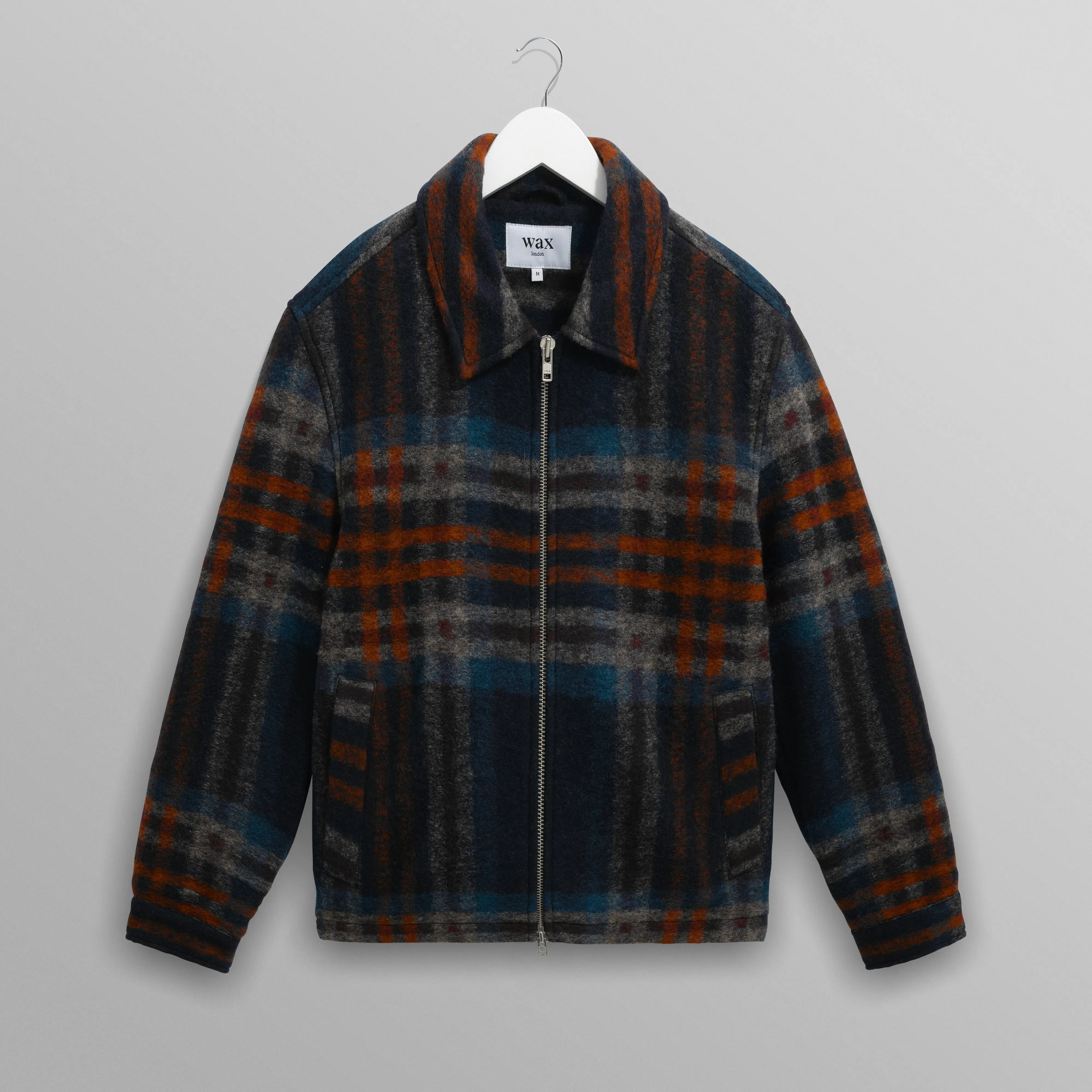 Wax Heath Jacket Wool Check Navy / Multi Stylish Comfort WindResistant Coating