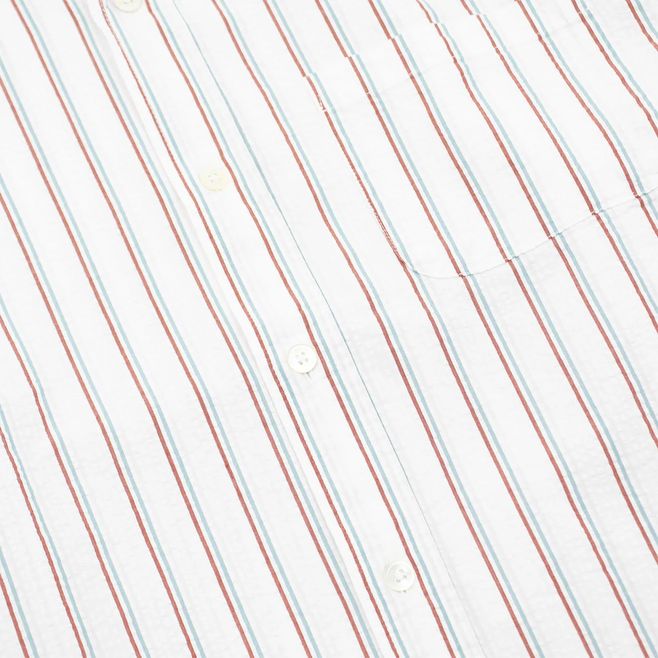 Versatile Layering Piece Portuguese Flannel L/S Seersucker Atlantico Shirt Multi Stripe