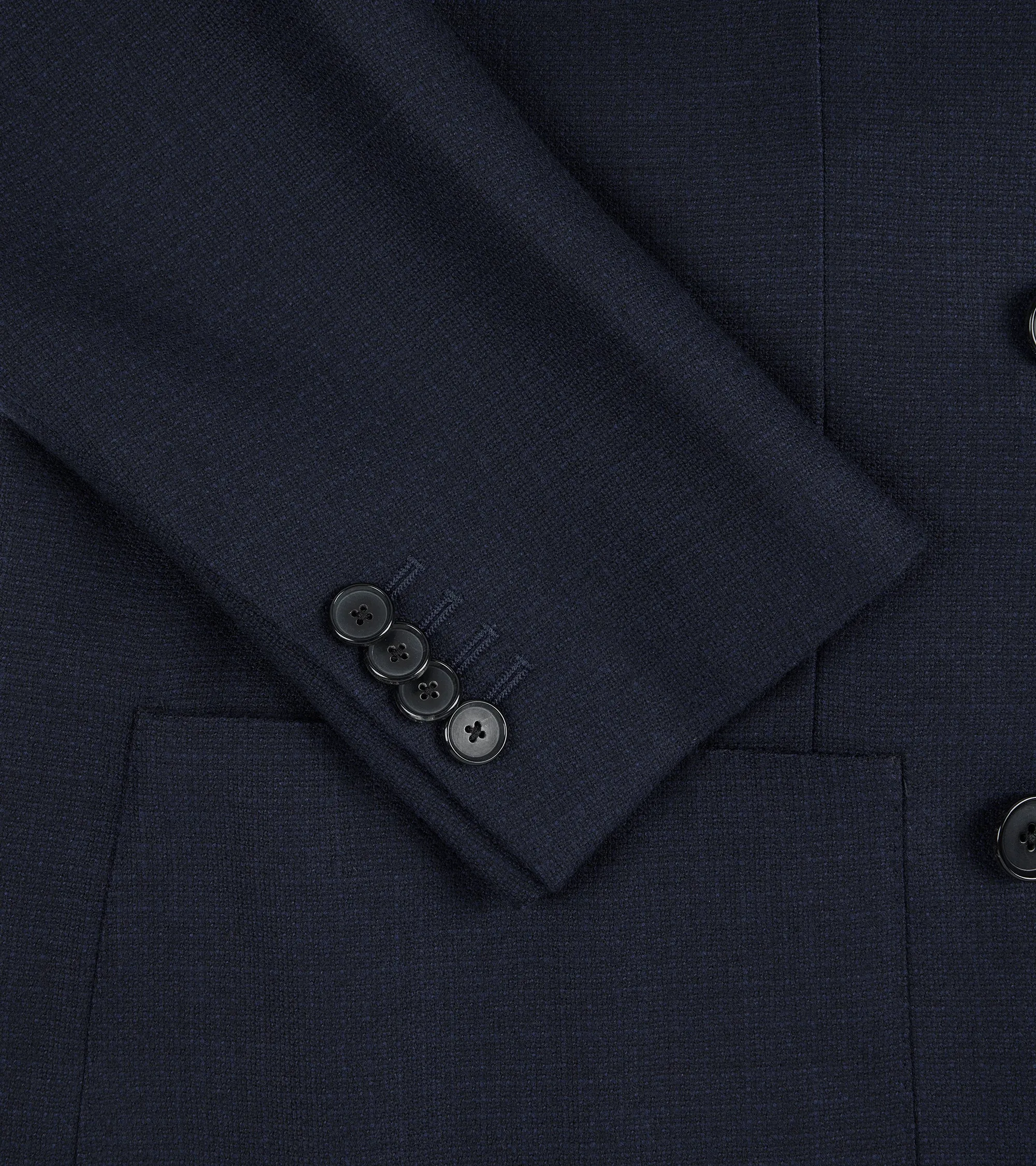 Caruso Aida Wool Melange Double-Breasted Jacket: Navy Adjustable Hem Cords