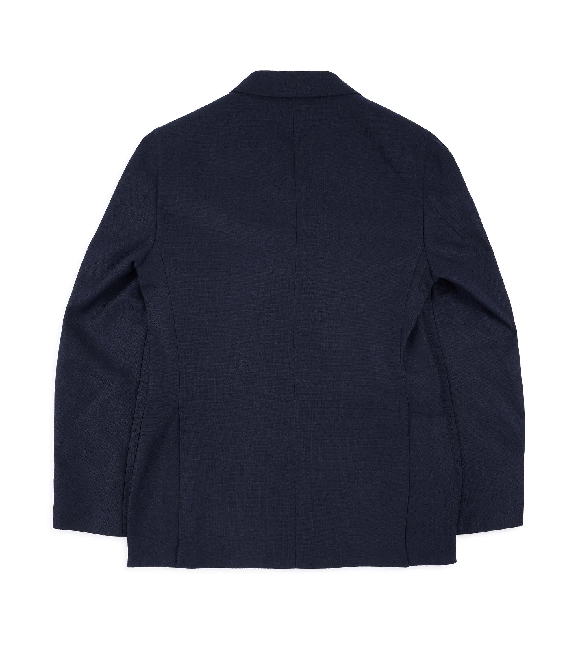 Caruso Aida Wool Melange Double-Breasted Jacket: Navy Taped Seam Technology Temperature Regulating Membrane