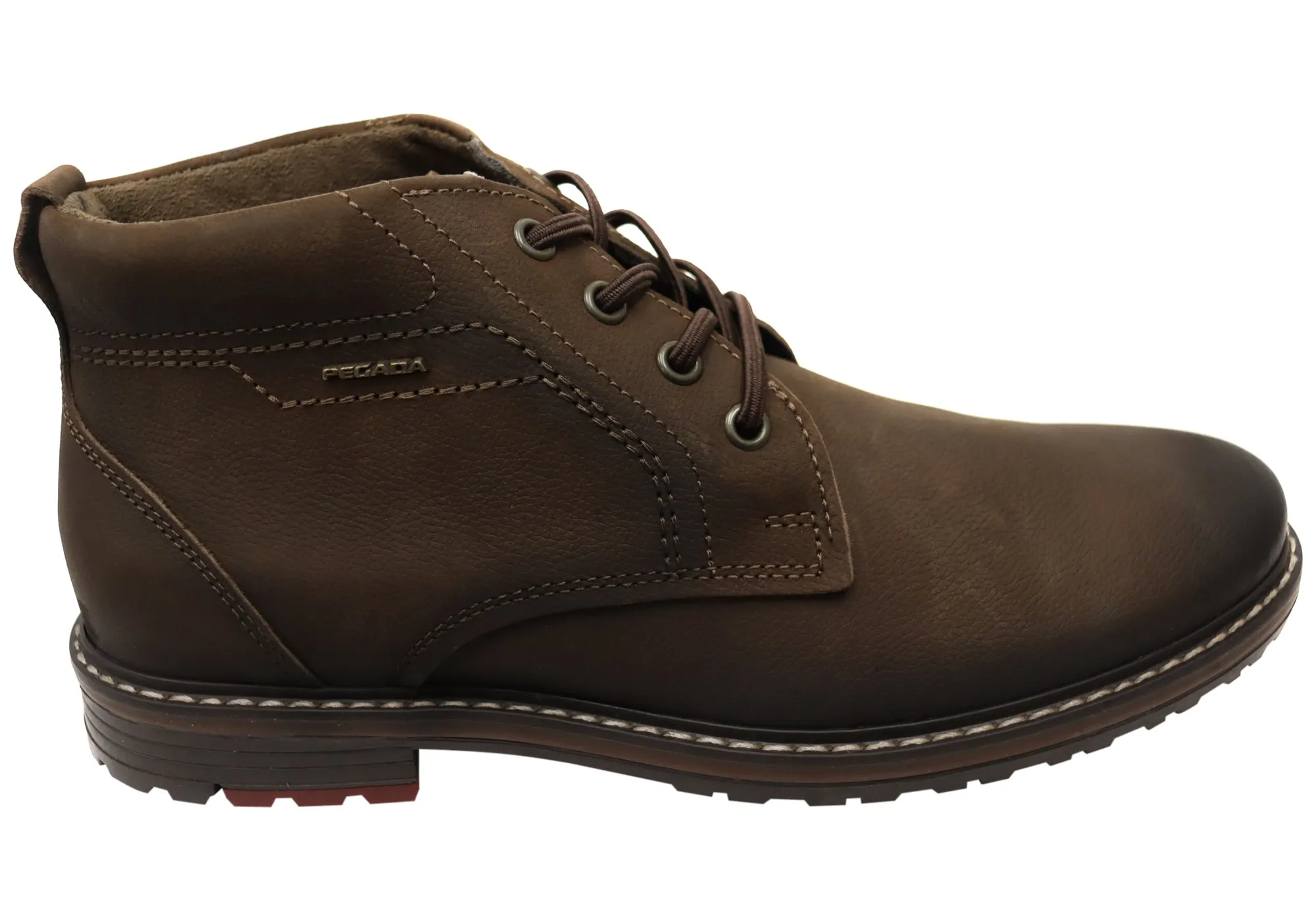 Pegada Ross Mens Comfortable Leather Boots Made In Brazil Gloss Shine Easy on