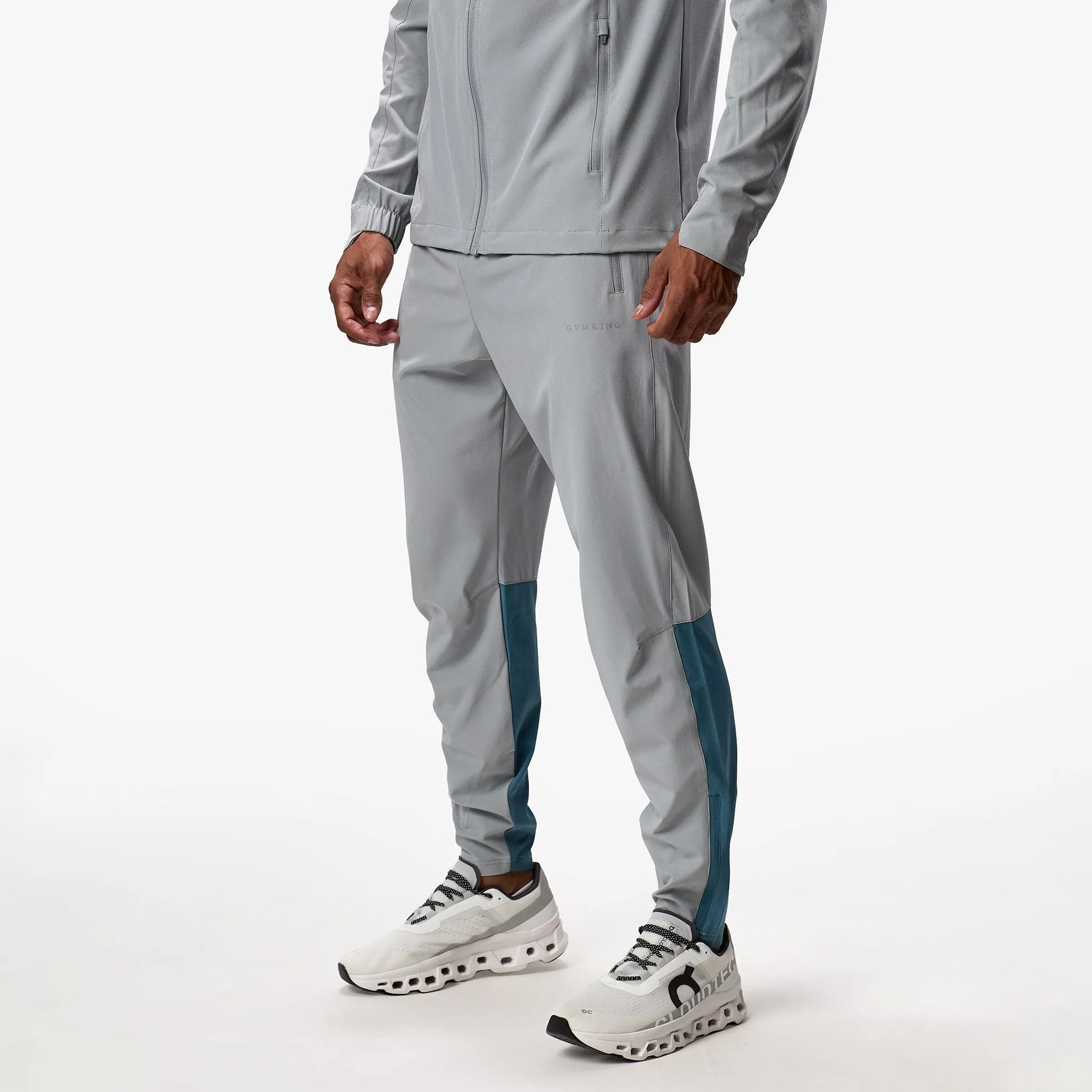 Gym King Debossed Camo Woven Jogger - Cloudy Grey/Lake Blue Soft Comfort Sport Comfort