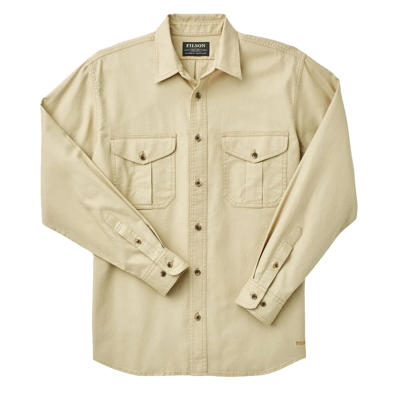 Filson Lightweight Alaskan Guide Shirt Light Khaki Unisex Design Classic Wear