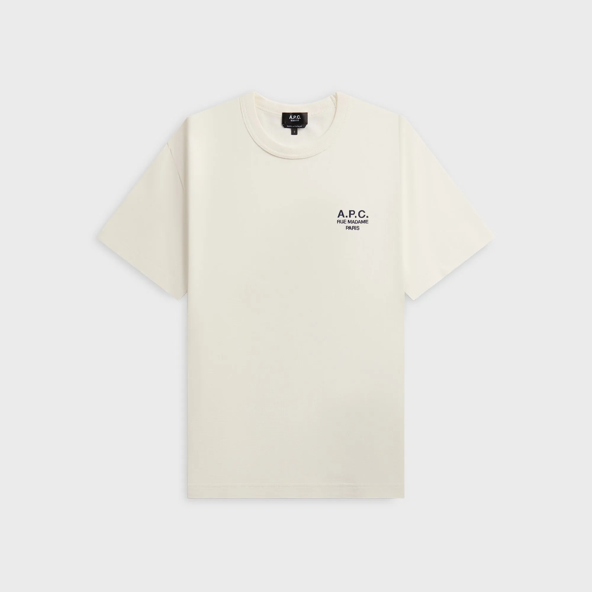 A.P.C Rue Madame Tee - White / Dark Navy Soft and Flexible