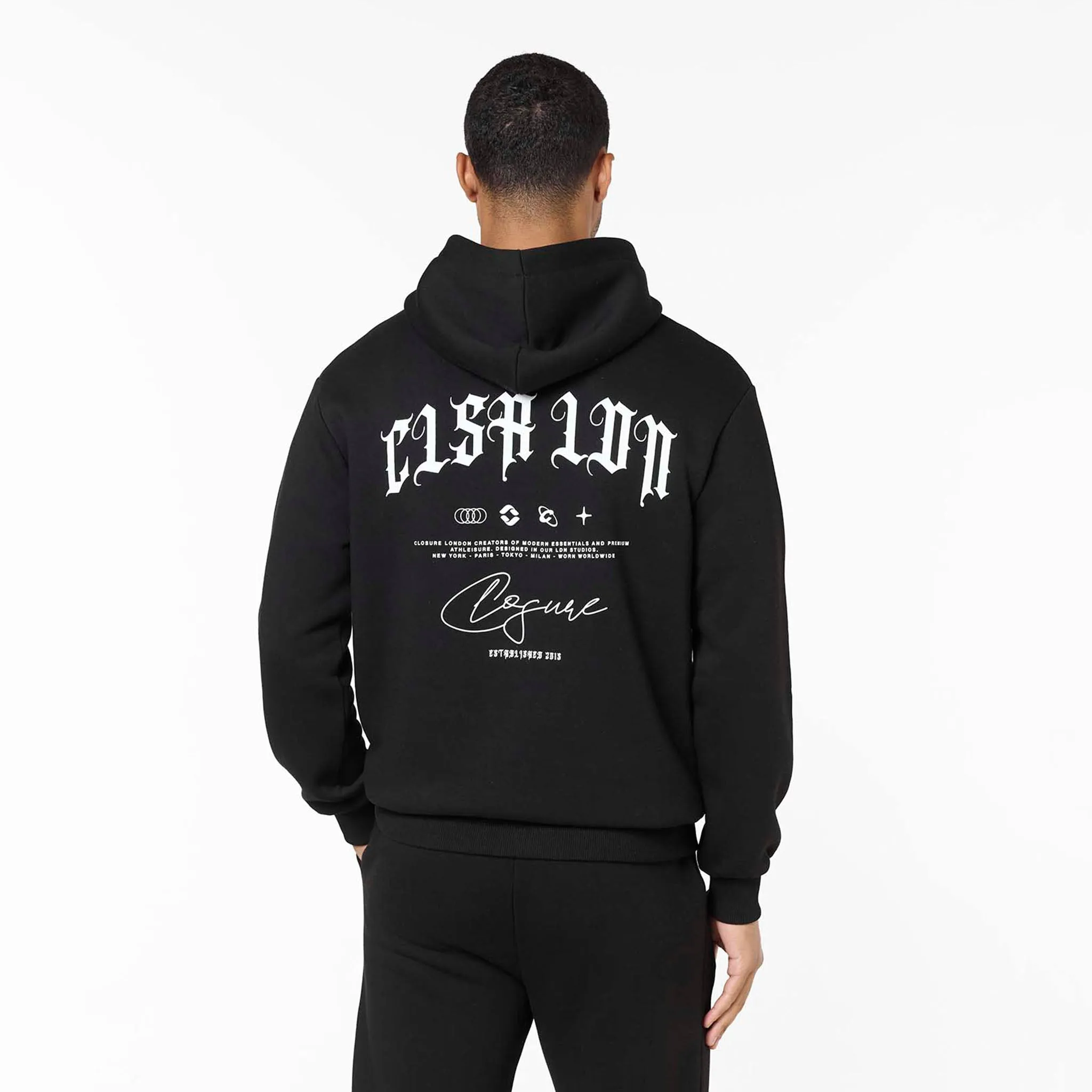 Arch Gothic Hoodie | Black Tailored Fit packable