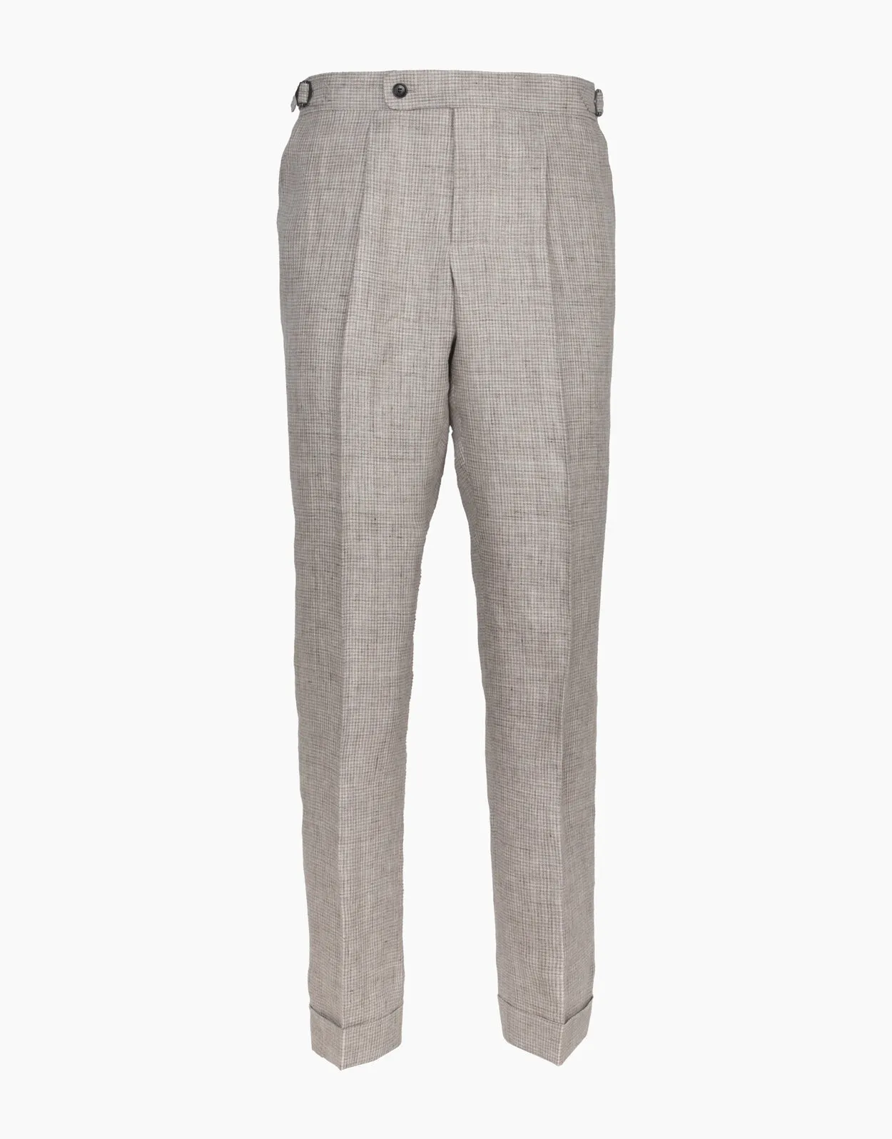 Quick Cool Evans Beige Houndstooth Linen Trouser