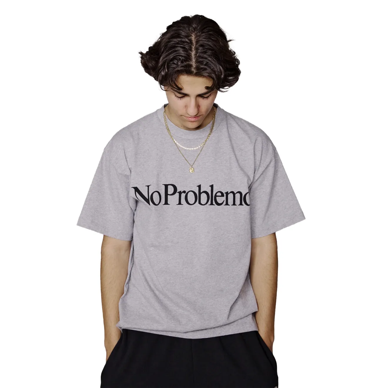 No Problemo S/S Tee Grey Marl Comfortable Stretch